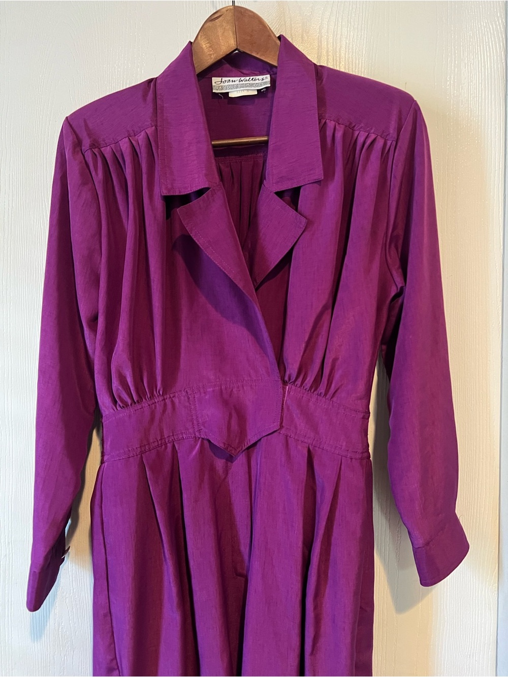 Vintage 1980's Joan Walters Purple Lightweight Power Jumpsuit Romper USA Sz 6 - Picture 2 of 7